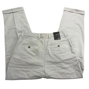 Gap Chino Pants Easy Fit Men 34x30 Stone Pleated Wrinkle Resistant Cotton